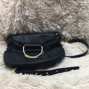Black fold over bag